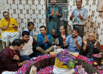 श्री बालाजी एवं श्री खाटू श्याम मंदिर में किया सामूहिक रुद्राभिषेक
